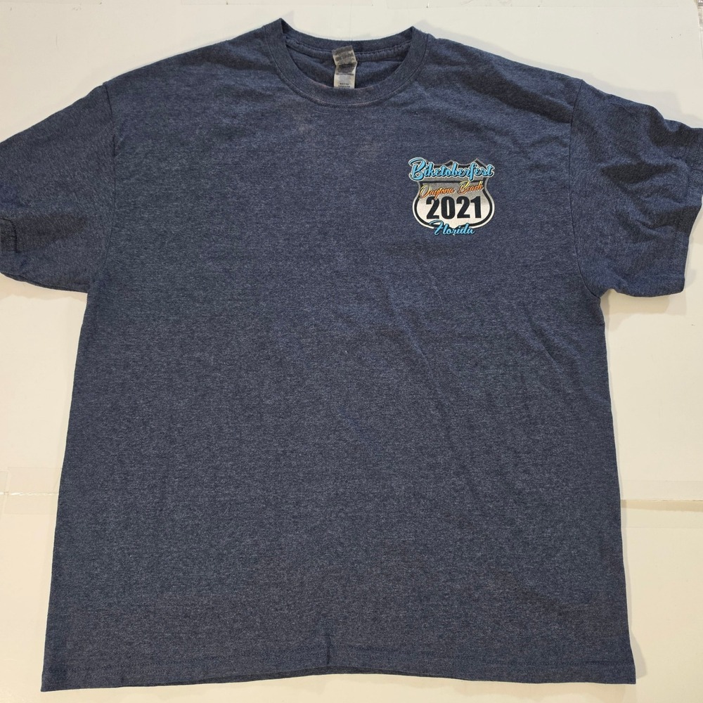 Biketoberfest 2021 Daytona Beach Florida Motorcycle‎ T-Shirt XL Gildan Heather